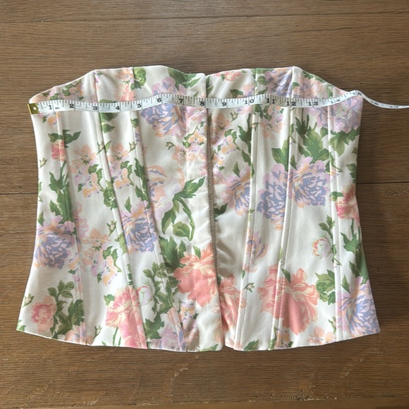Zara Floral Strapless Top - Pink and Green - Picture 8 of 10